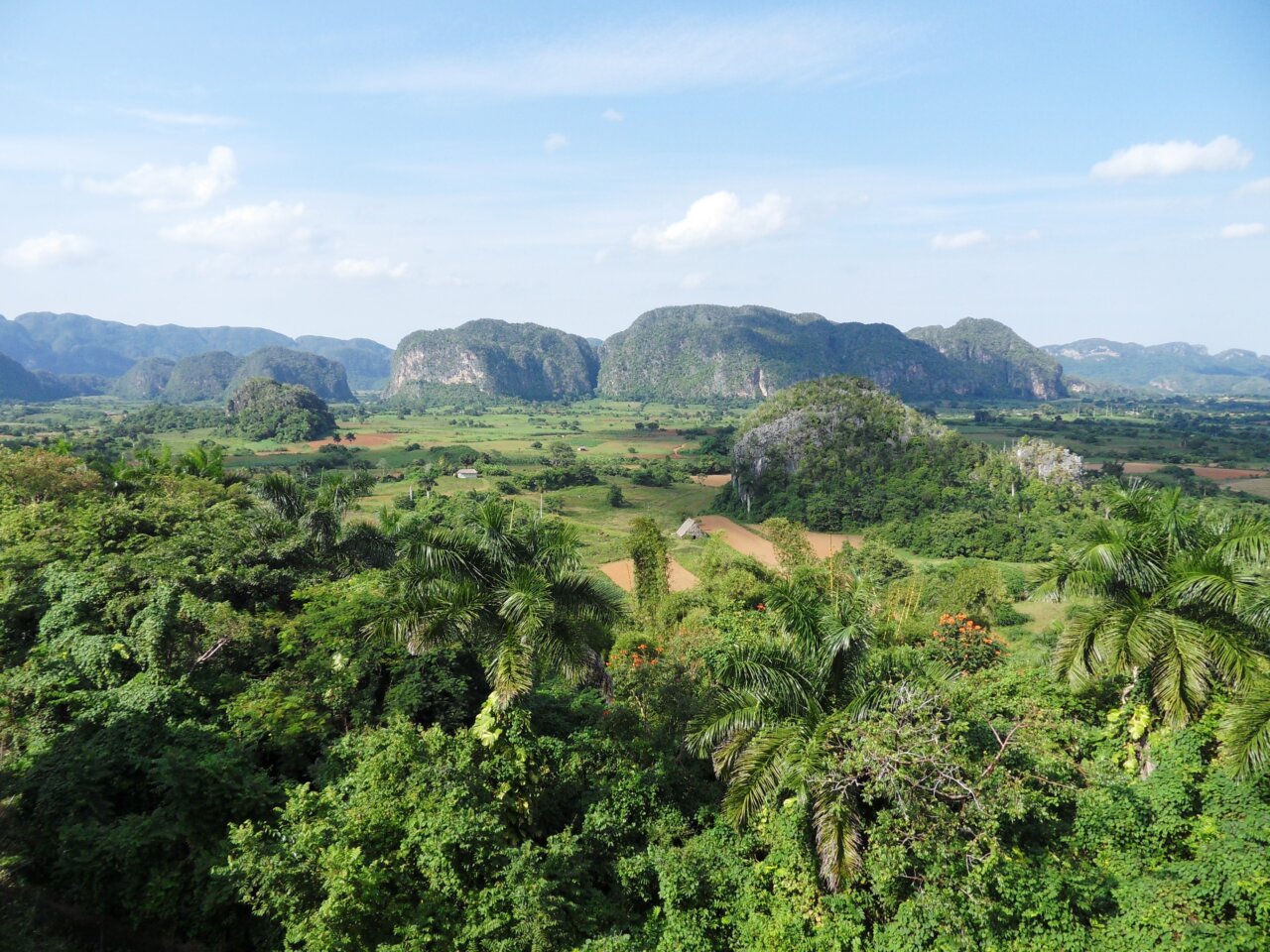 Vista panorámica de un paisaje natural en Cuba con montañas y vegetación