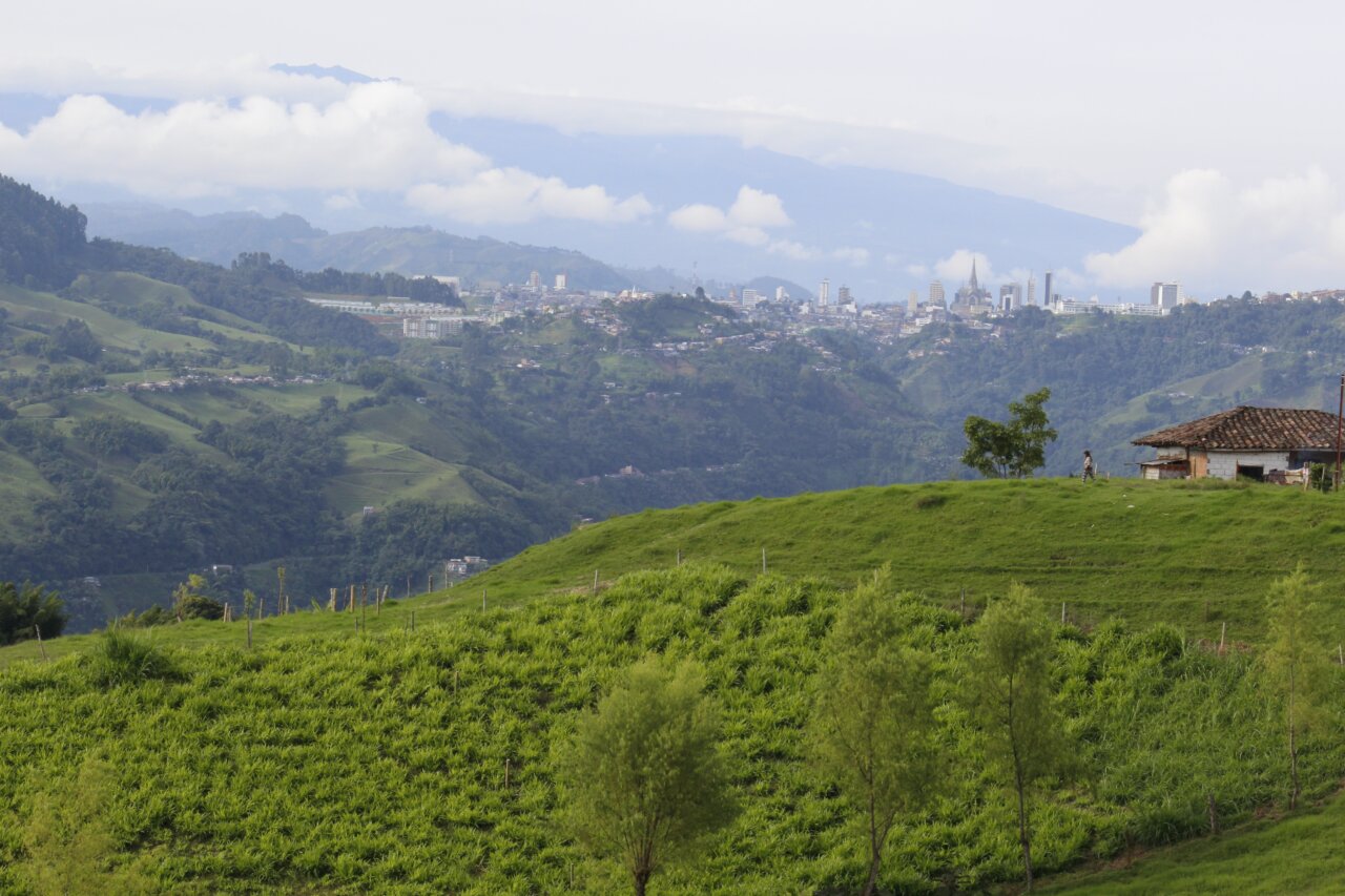 Vista panorámica de la naturaleza en Manizales, Caldas, Colombia